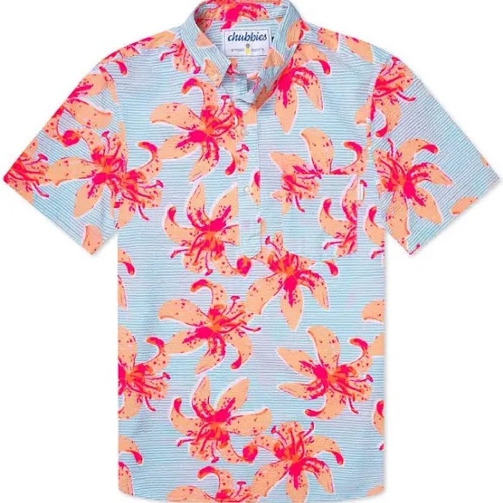 Chubbies Men's Bloomslam Seersucker Stretch Polo